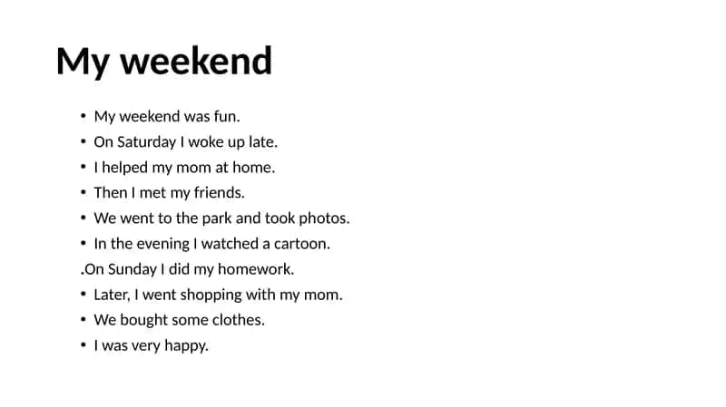 My Weekend 1