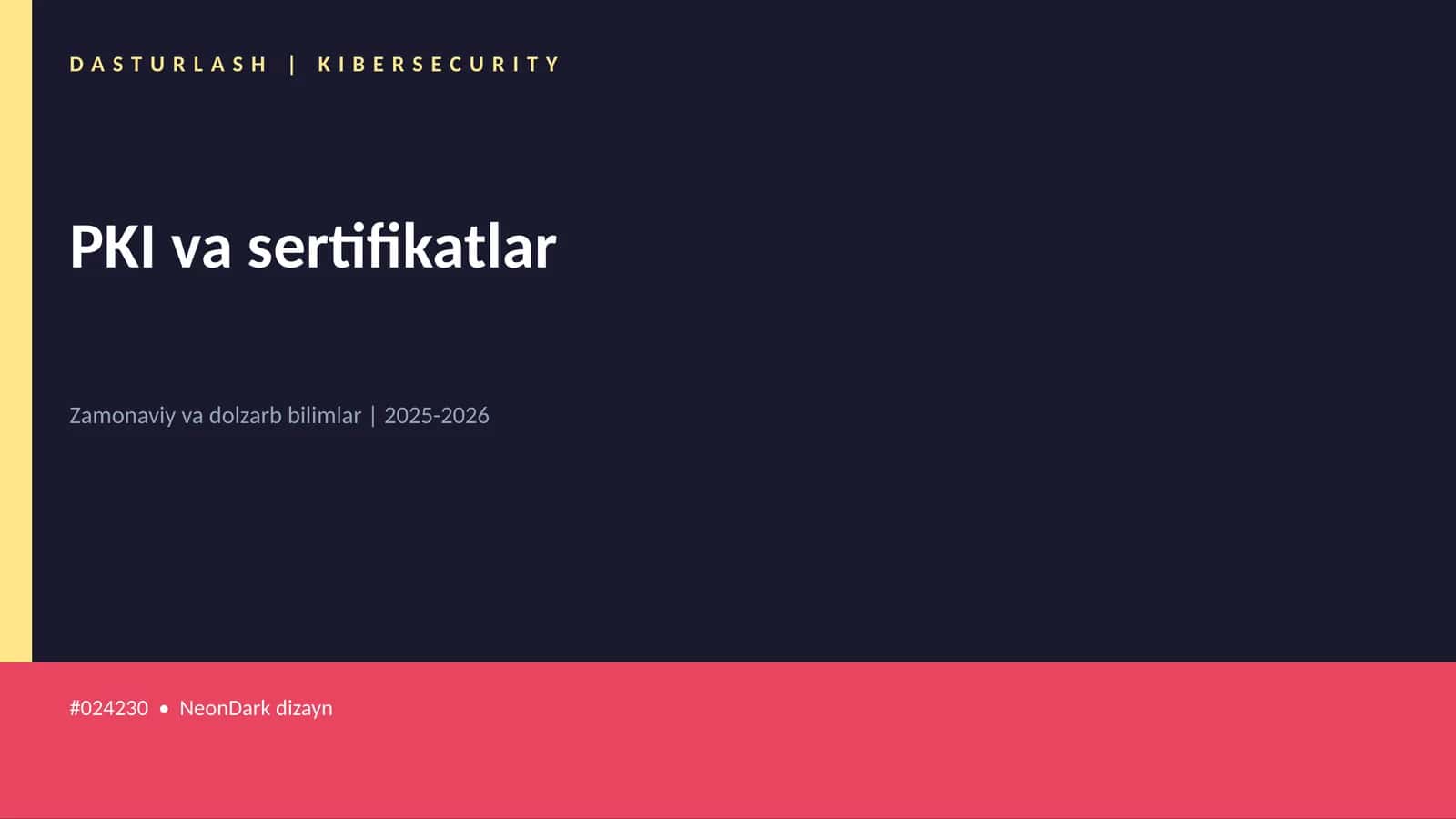PKI va sertifikatlar 1