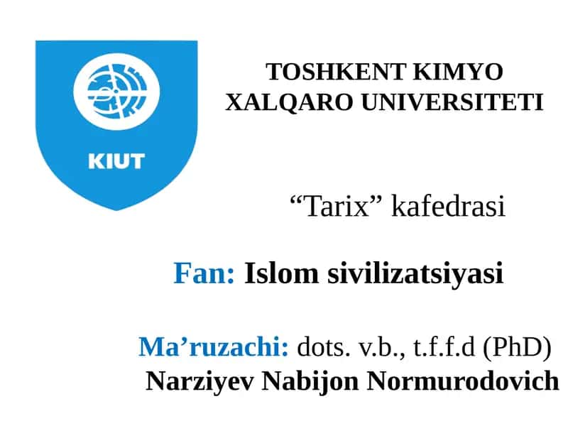 Islom sivilizatsiyasi 1