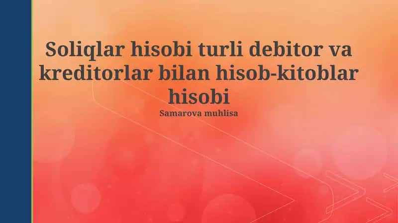 Soliqlar hisobi 1