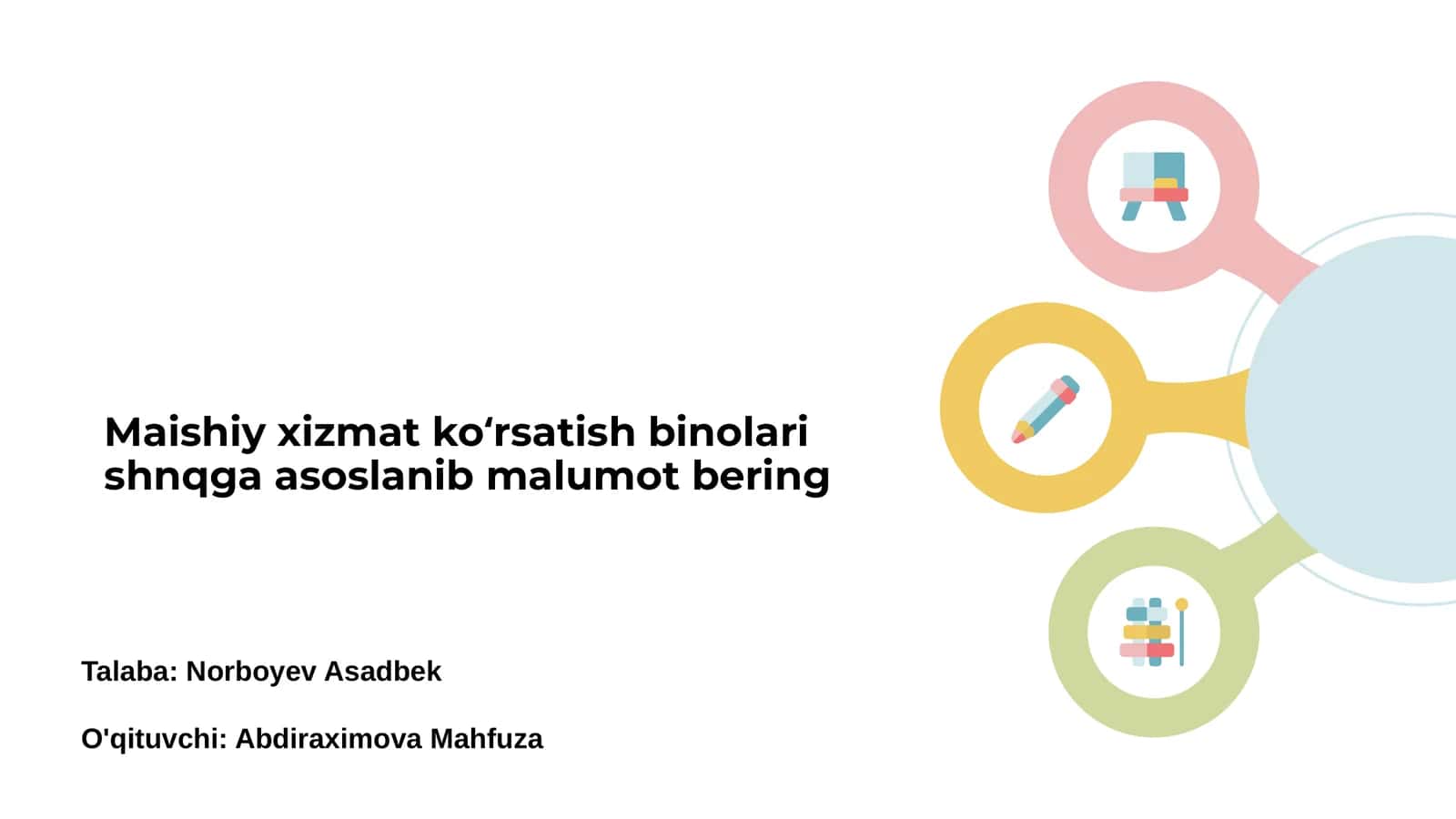 Maishiy xizmat koʻrsatish binolari haqida umumiy ma'lumot 1