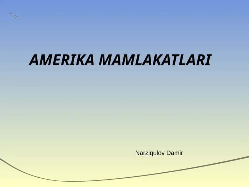 Amerika Mamlakatlari 1