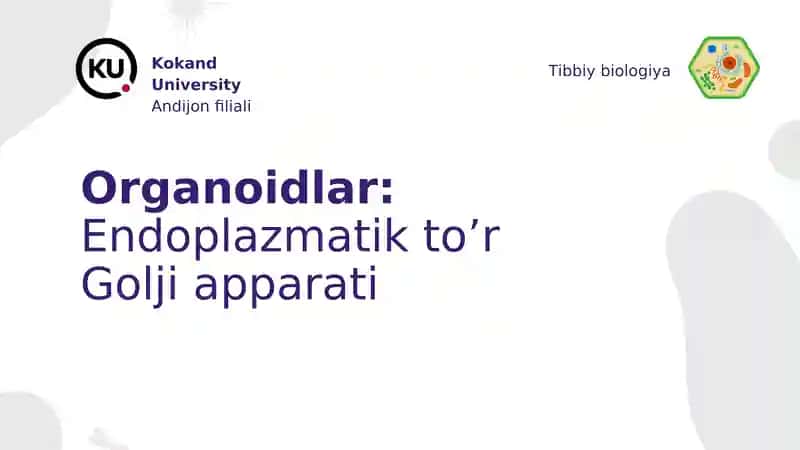 Organoidlar: Endoplazmatik to'r Golji apparati