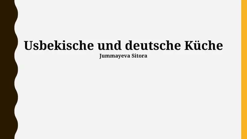 Usbekische und deutsche Küche 1