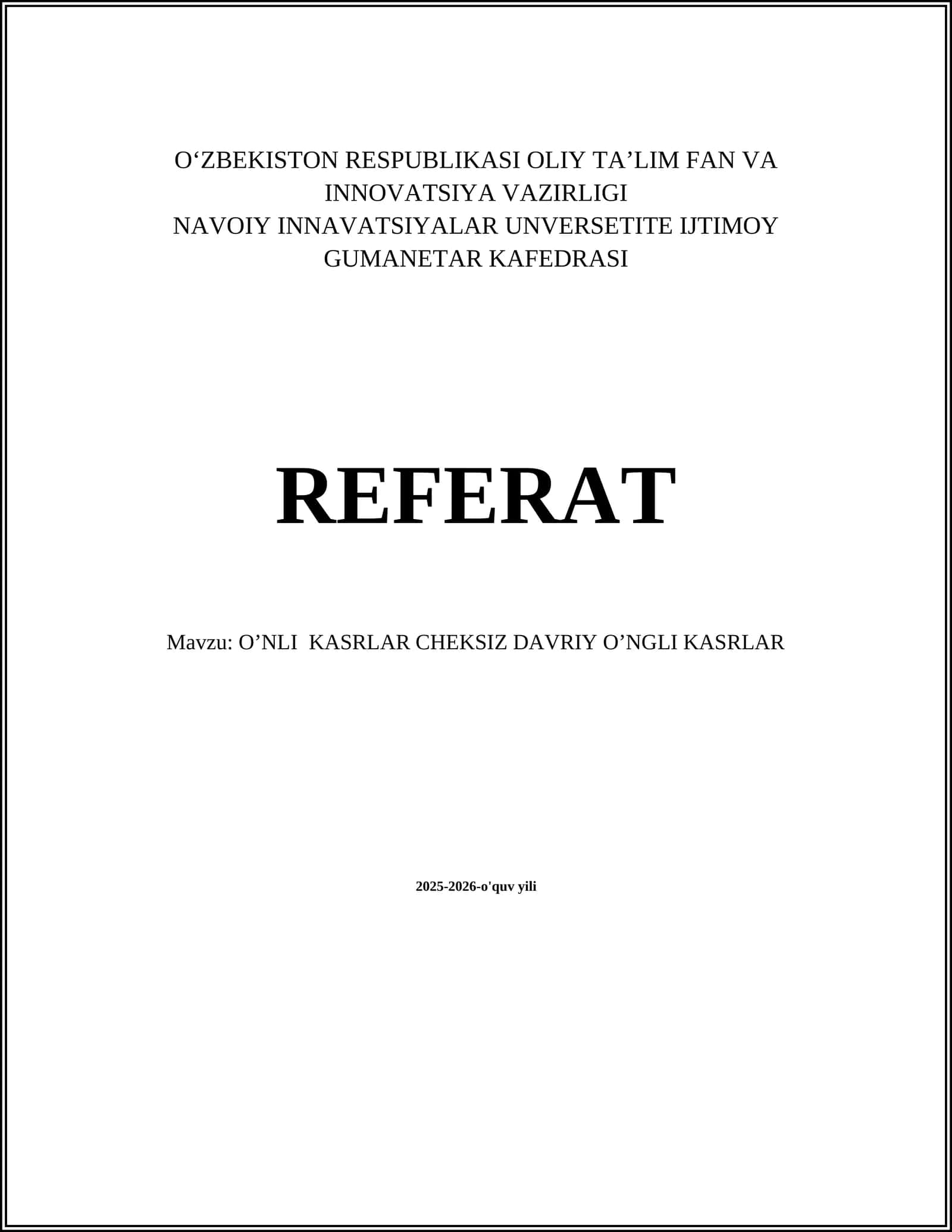 O’NLI KASRLAR CHEKSIZ DAVRIY O’NGLI KASRLAR 1
