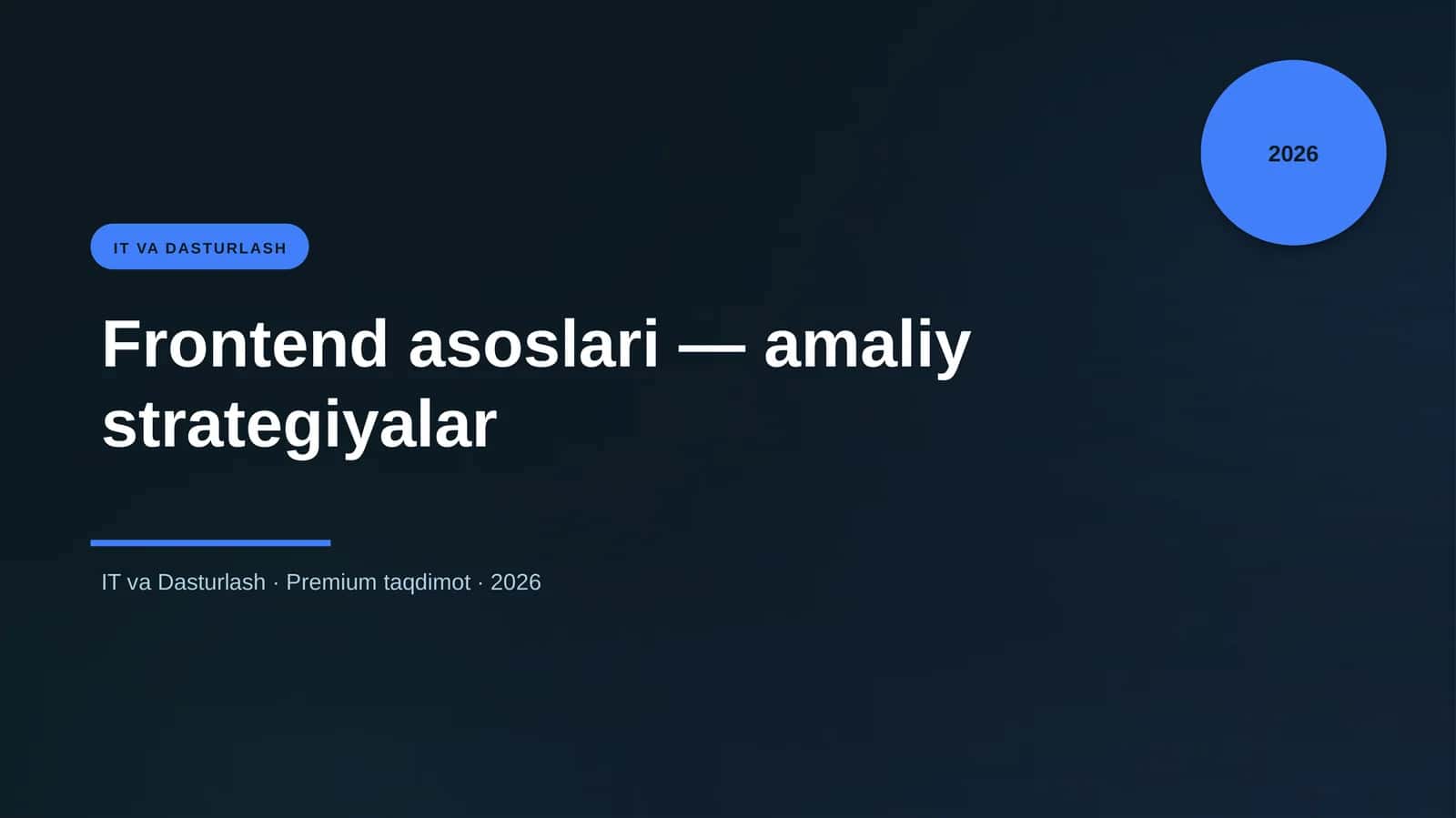 Frontend asoslari — amaliy strategiyalar 1