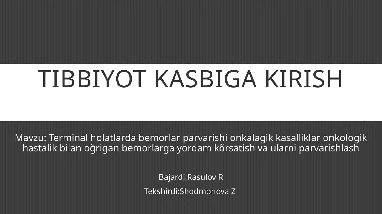 Terminal holatlarda bemorlar parvarishini 1