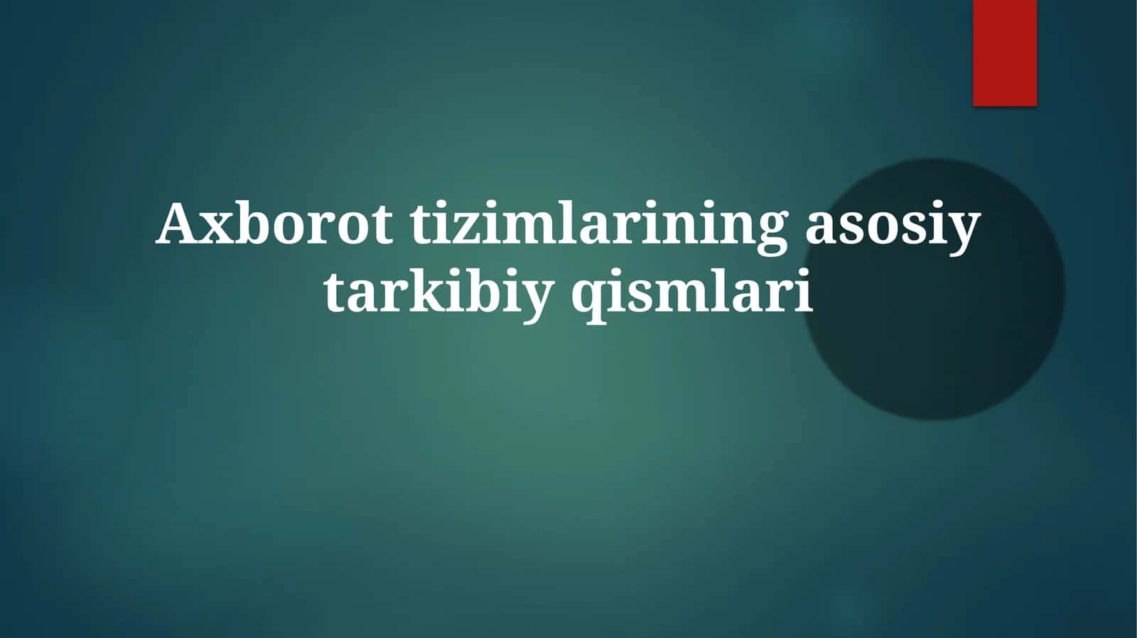 Ma'lumotlar Xavfsizligi 1