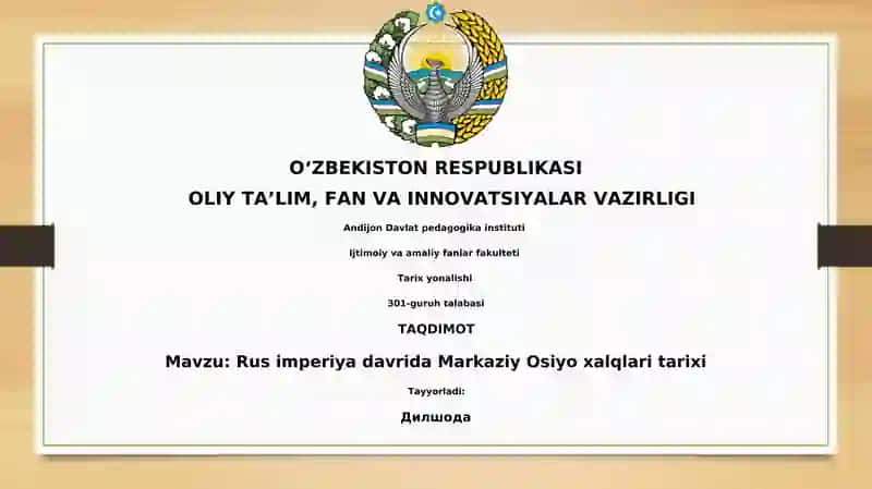 Rus imperiya davrida Markaziy Osiyo xalqlari tarixi