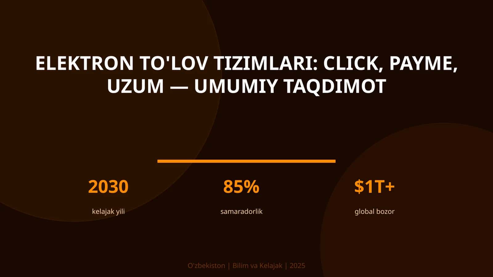 Elektron to'lov tizimlari: Click, Payme, Uzum — umumiy taqdimot 1