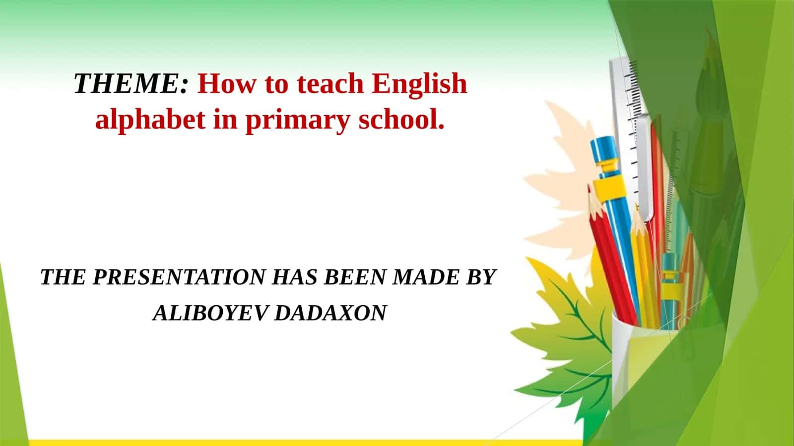 How to teach English alphabet in primary school 1