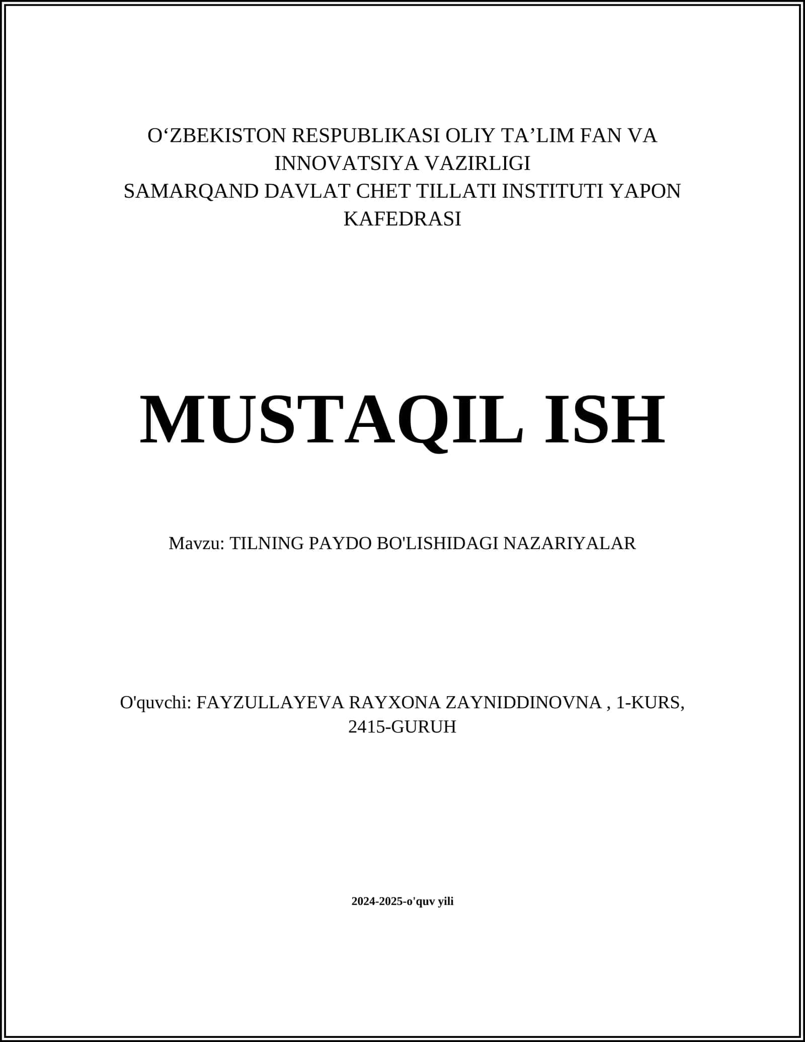 Evolyutsiya nazariyasi 1