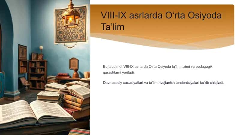 VIII-IX asrlarda Oʻrta Osiyoda Taʼlim 1