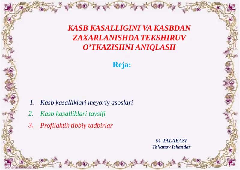 Kasbkasalliklarimeyoriyasoslari 1