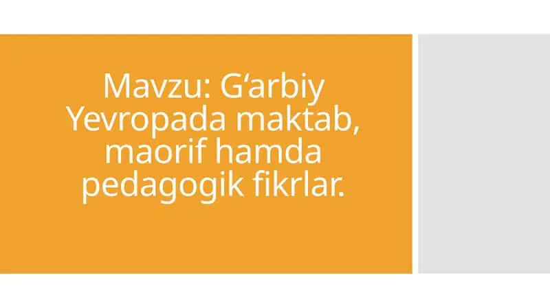 G‘arbiy Yevropa dastamaktab 1