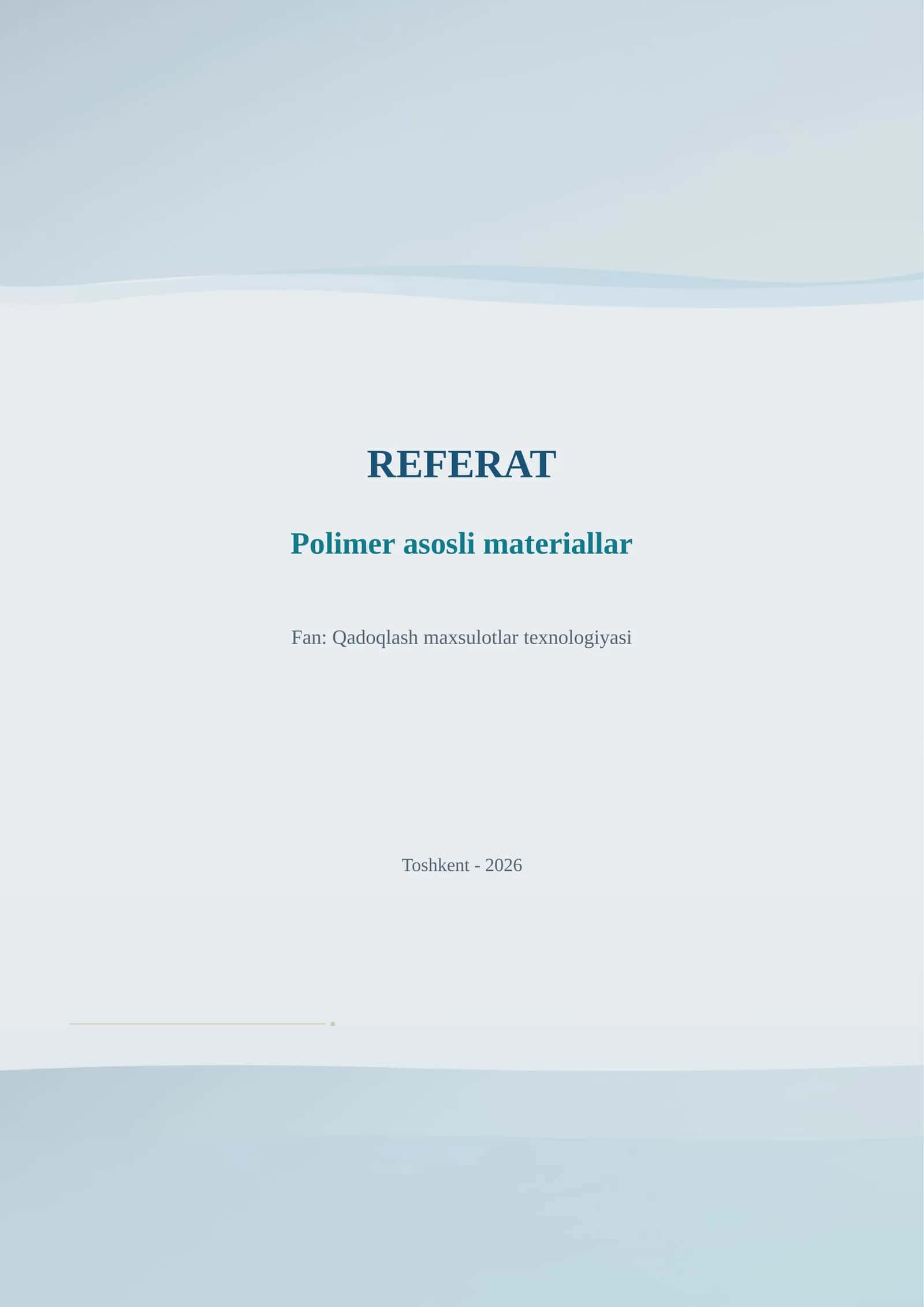 Polimer asosli materiallar 1