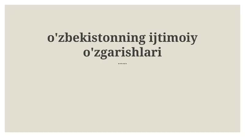 Demografik o'zgarishlar va urbanizatsiya 1