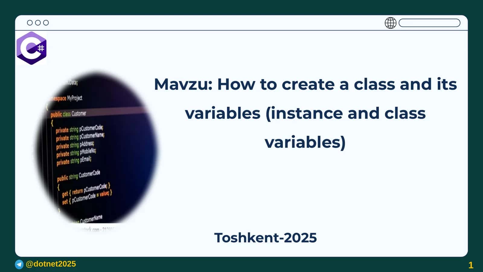 How to create a class and its variables (instance and class variables) 1