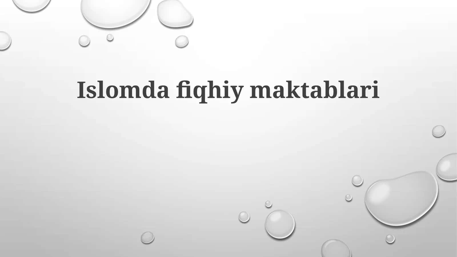 Islomdagi fiqhiy maktablari 1