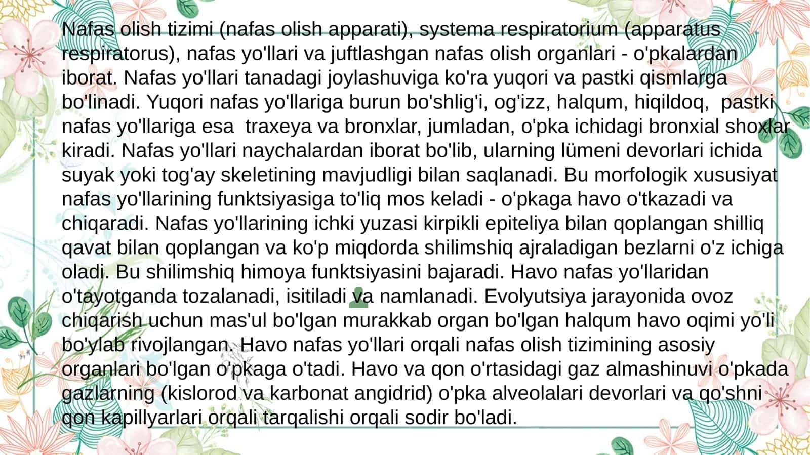 Nafas olish tizimi 1