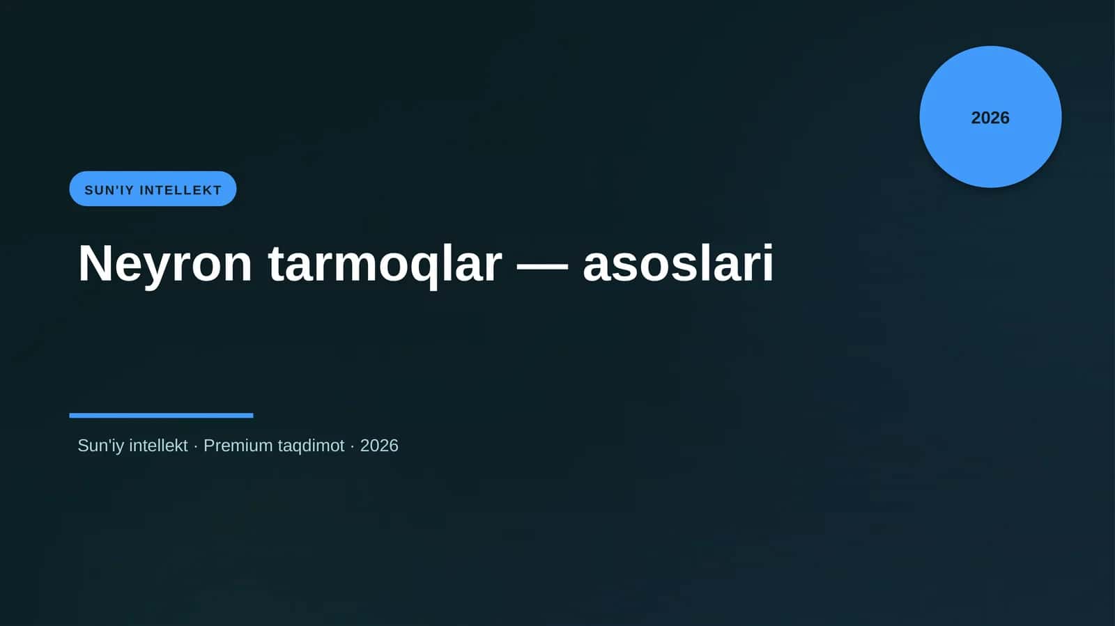 Neyron tarmoqlar — asoslari 1