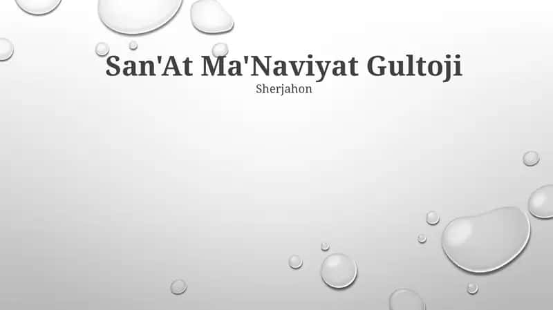 San'At Ma'Naviyat Gultoji 1