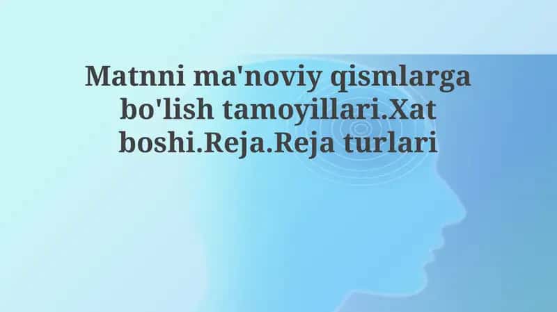 Matnni semantik qismlarga bo'lish tamoyillari 1