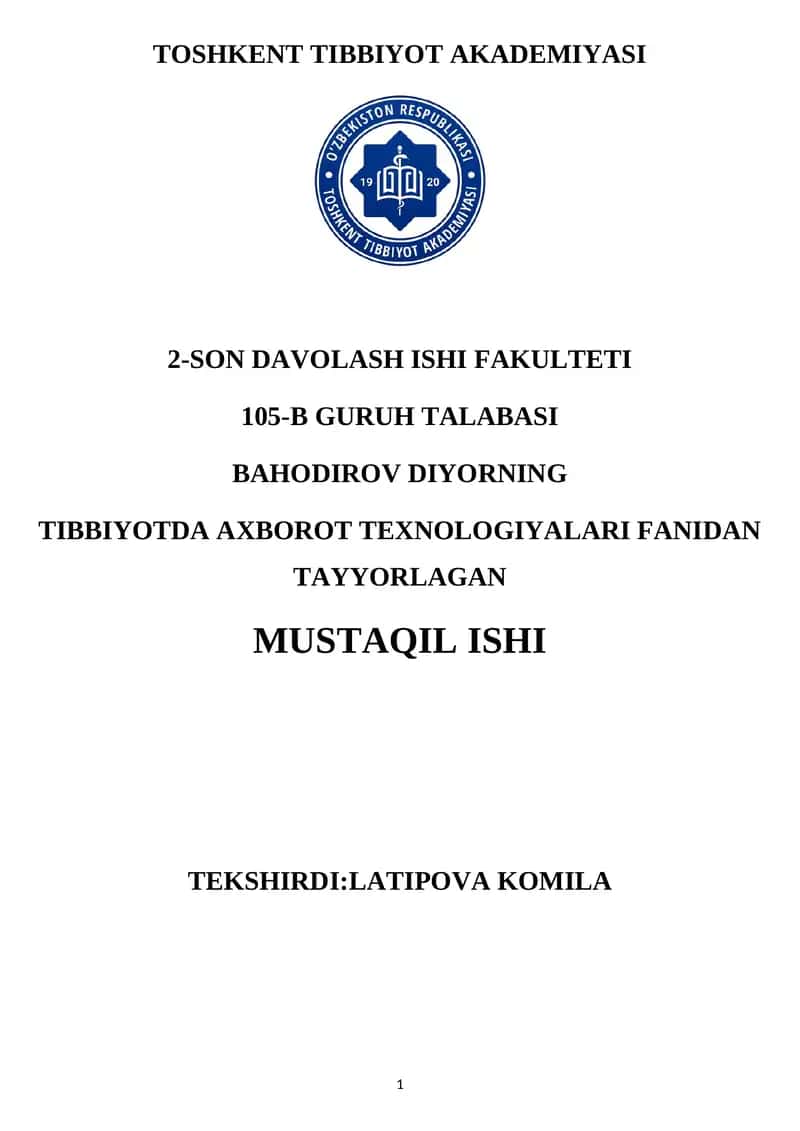 WEB TEXNALOGIYALAR ASOSLARI. HTML TILLARI 1