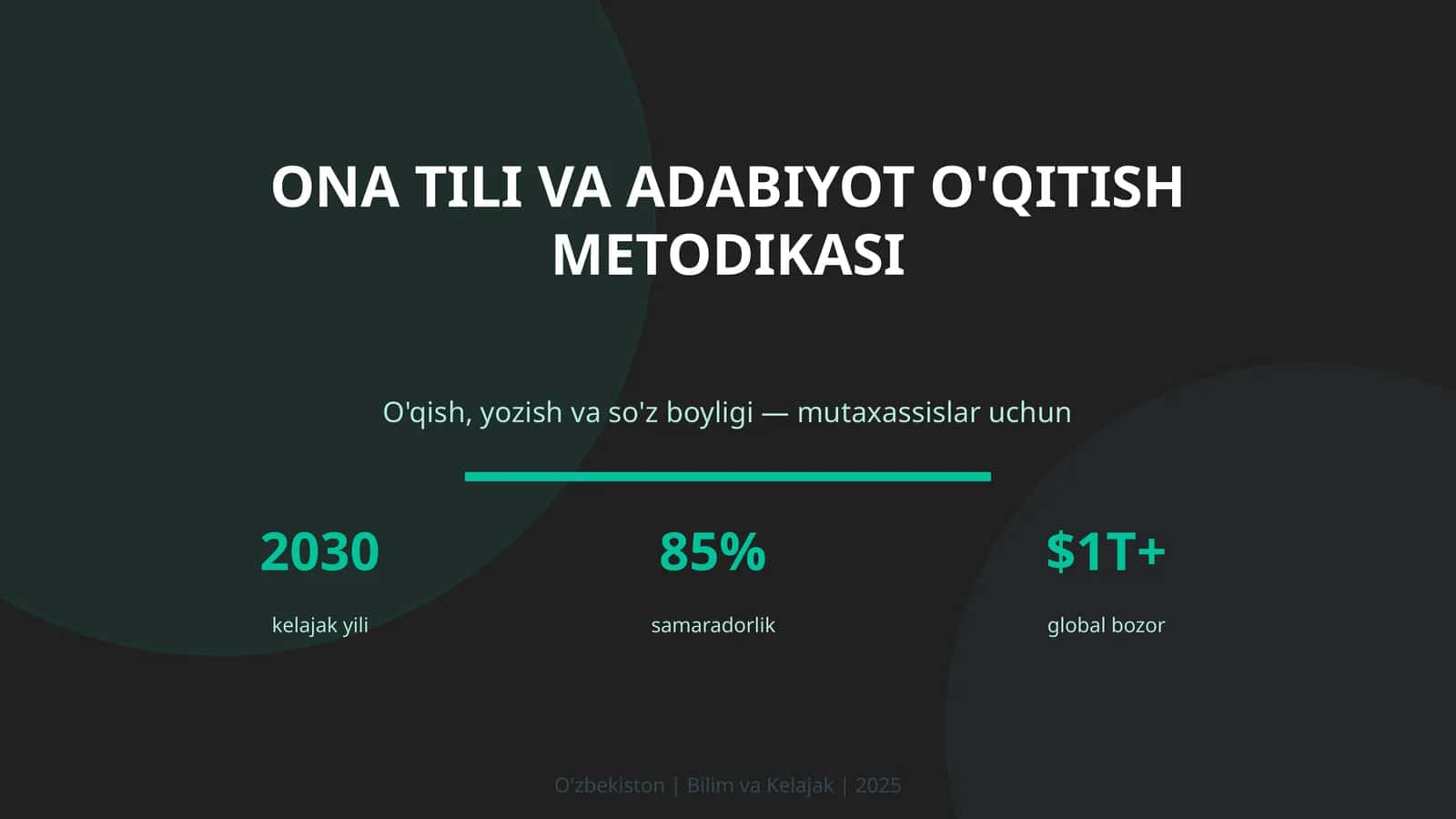 ONA TILI VA ADABIYOT O'QITISH METODIKASI 1