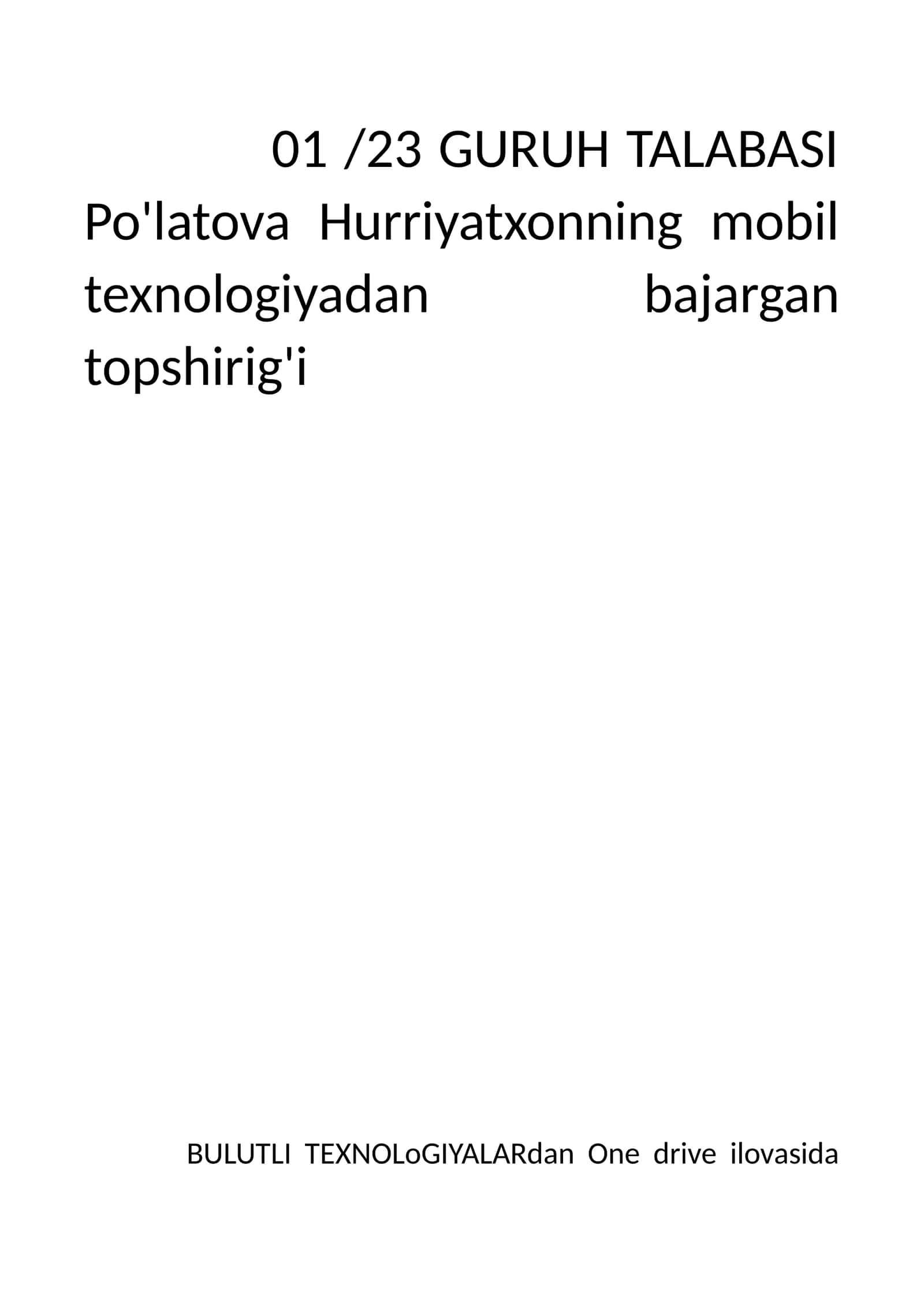 OneDrive ishlatish 1