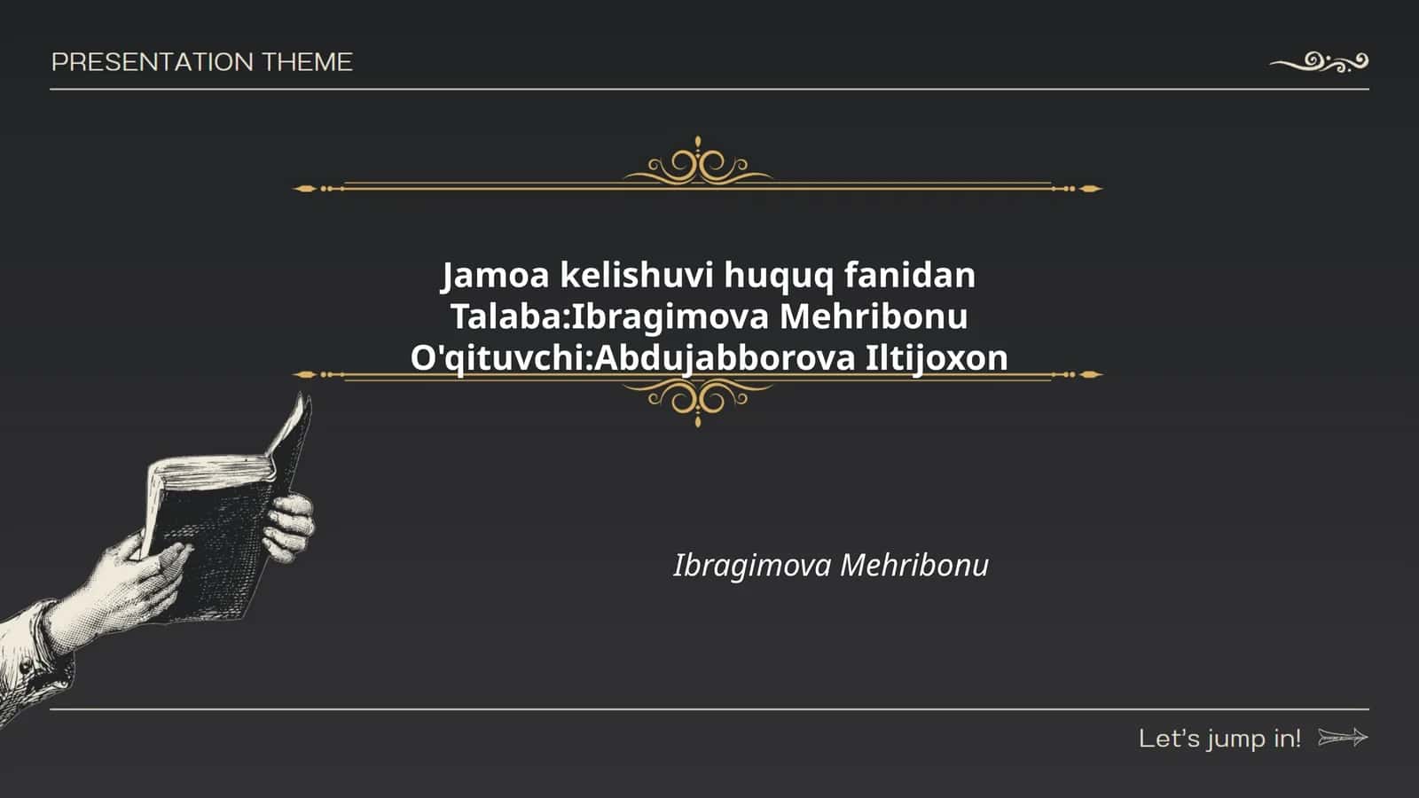 Jamoa kelishuvi huquq fanidan 1