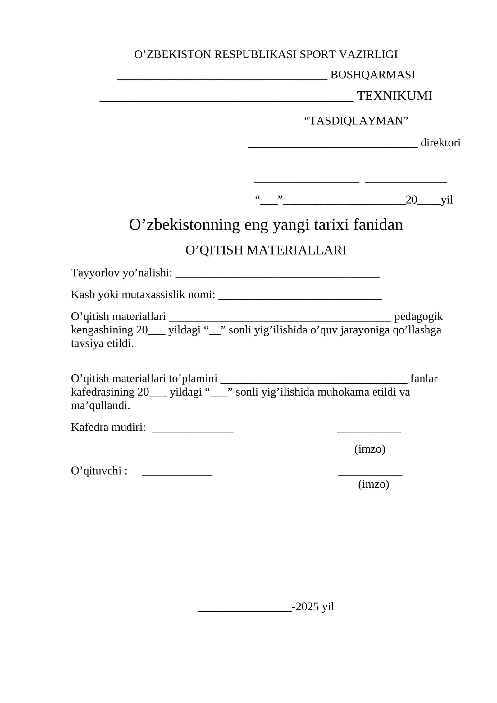 O’QITISH MATERIALLARI 1