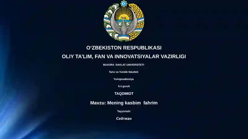 Mening kasbim fahrim