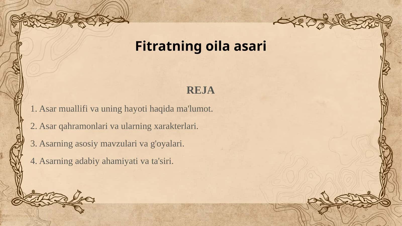 Fitratning oila asari 1