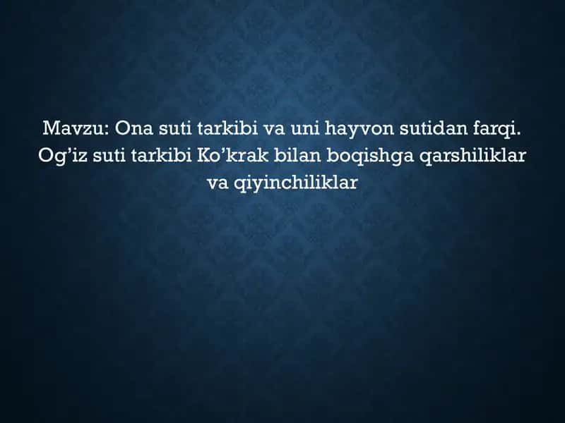 Ona suti tarkibi va uni hayvon sutidan farqi 1