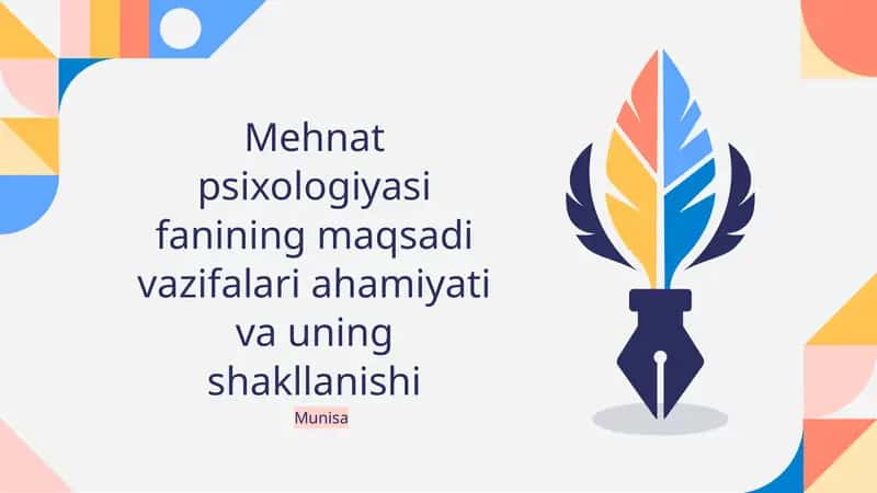 Mehnat psixologiyasi 1