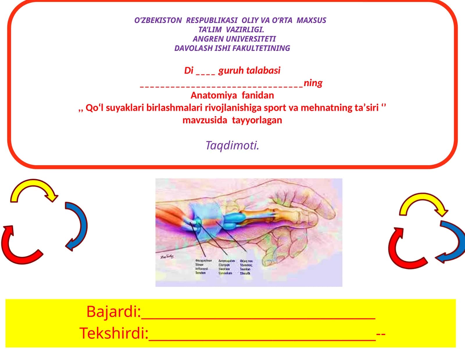 Qoʻlsuyaklar va ularning birlashmalari 1