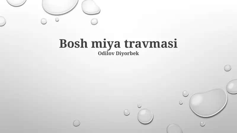 Bosh miya travmasi 1