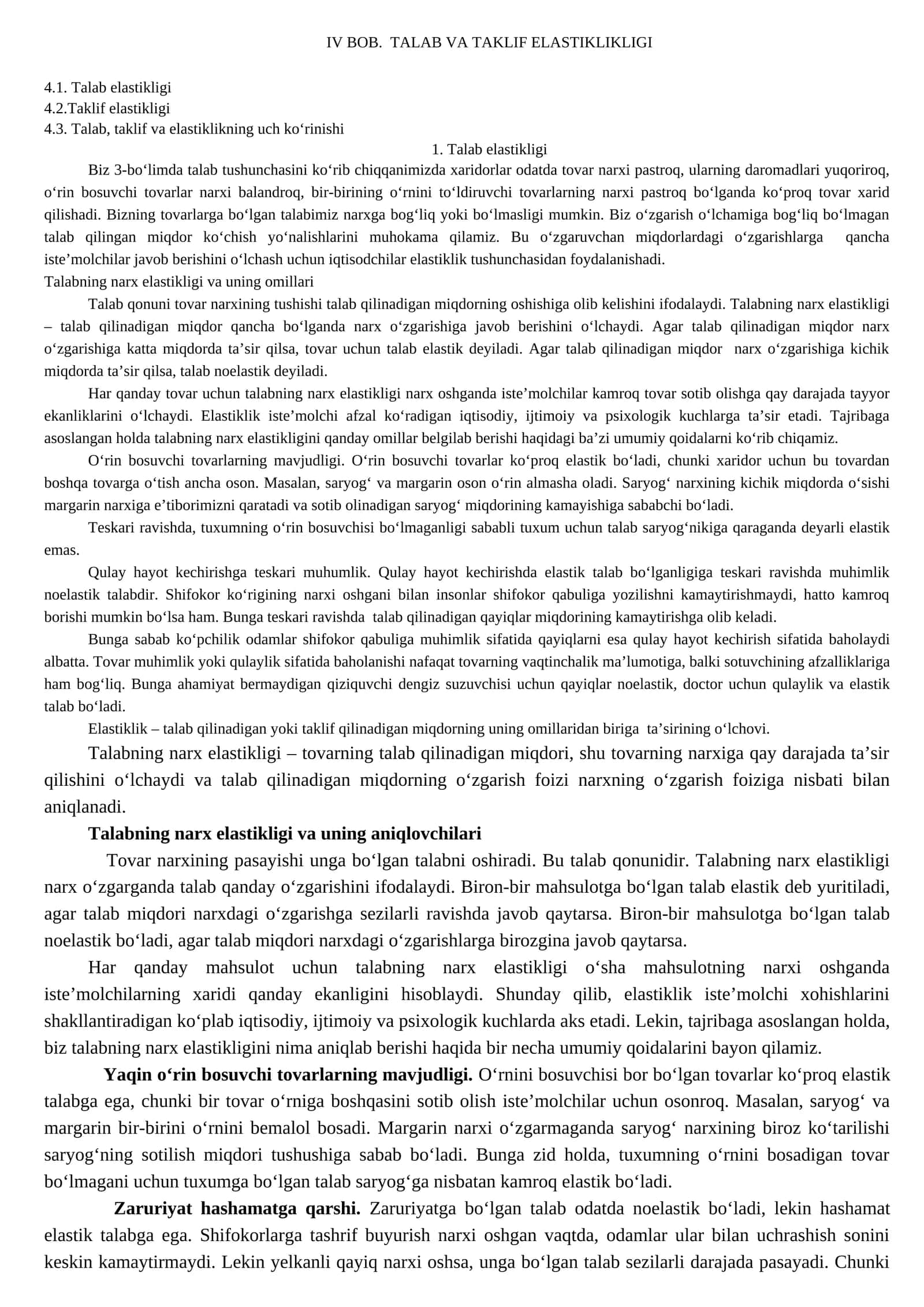 TALAB VA TAKLIF ELASTIKLIKLIGI 1