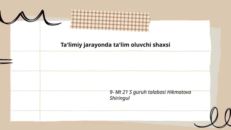Ta'lim oluvchi shaxsi 1