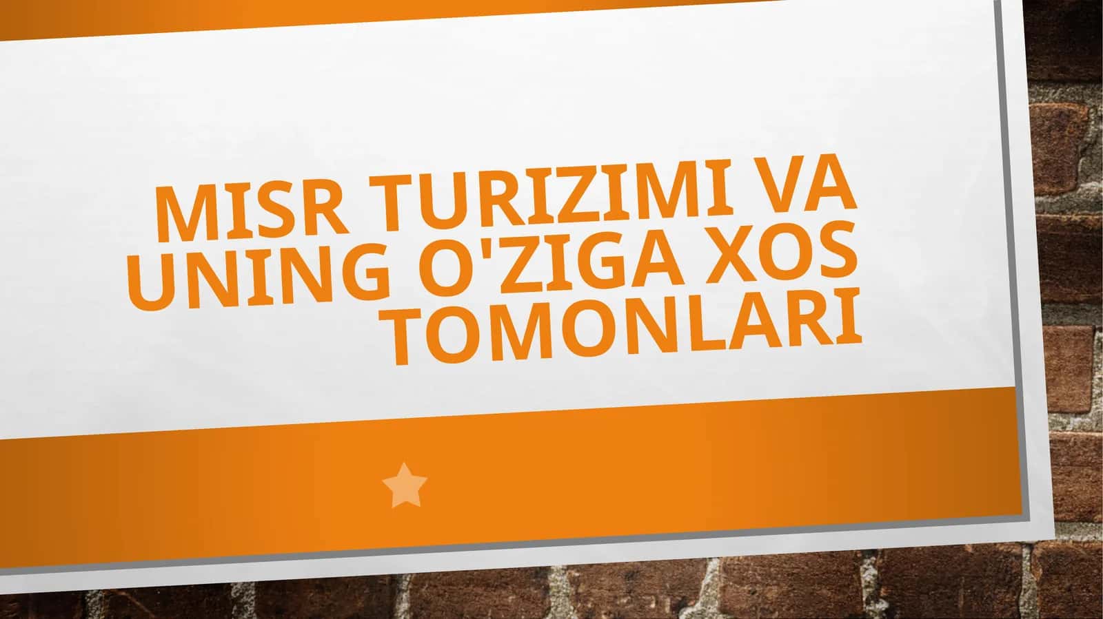 Misr turizmi va uning o'ziga xos tomonlari 1