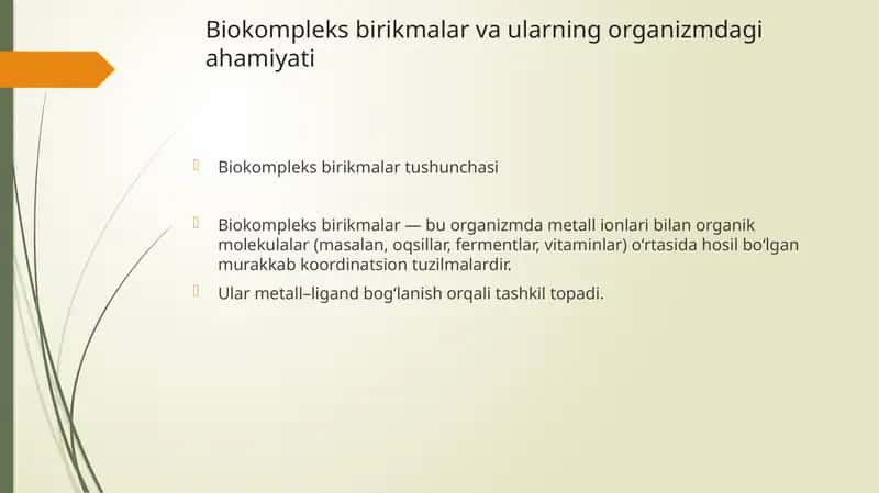 Biokompleks birikmalar 1