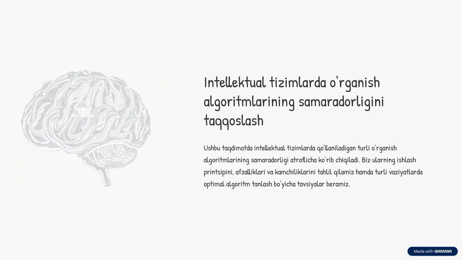 O‘rganish algoritmlarining samaradorligi 1