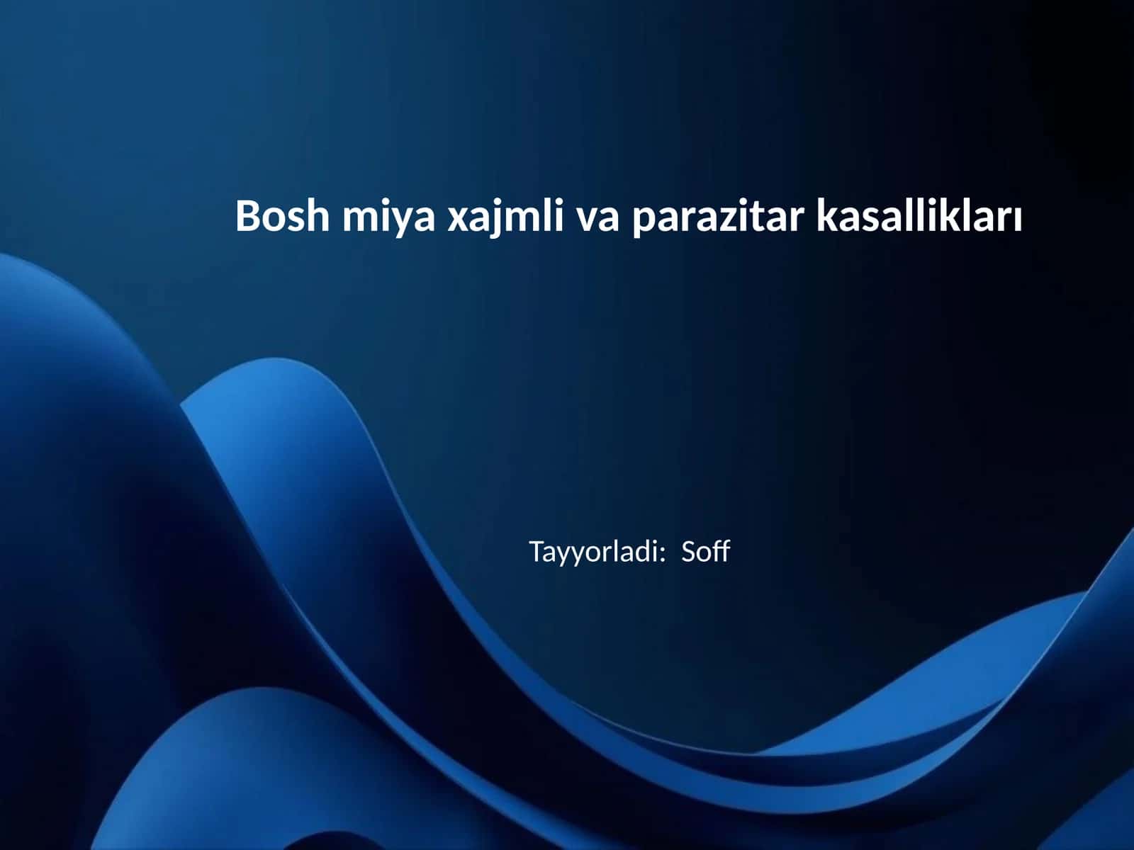 Bosh miya xajmli va parazitar kasallikları 1