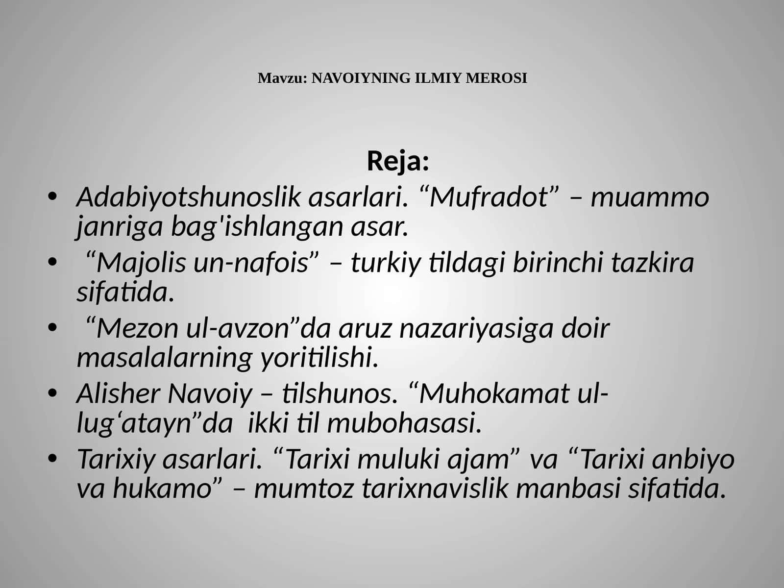 NAVOIYNING ILMIY MEROSI 1