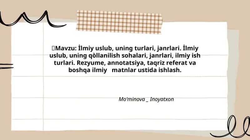 İlmiy uslub, uning turlari, janrlari 1
