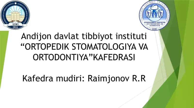 Tish qatorlari qisman nuqsonlarining Grozovskiy,Amiraev va Perzashkevich boʻyicha tasniflari 1