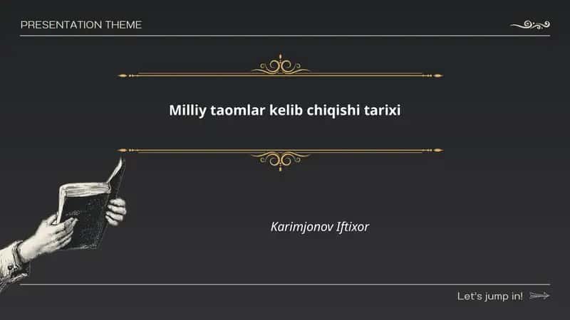 Milliy taomlar kelib chiqishi tarixi 1