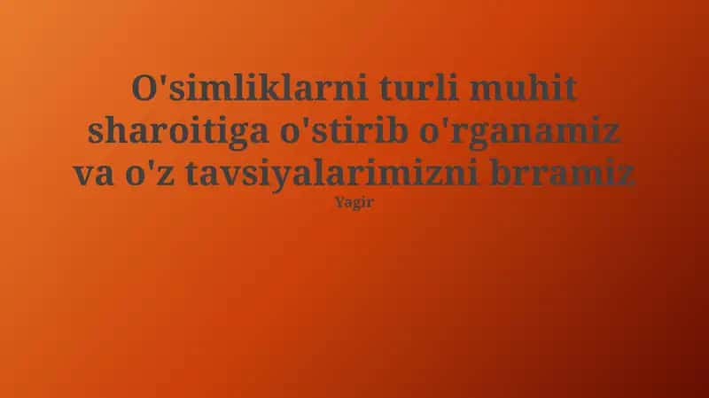 O'simliklarni O'rganish 1