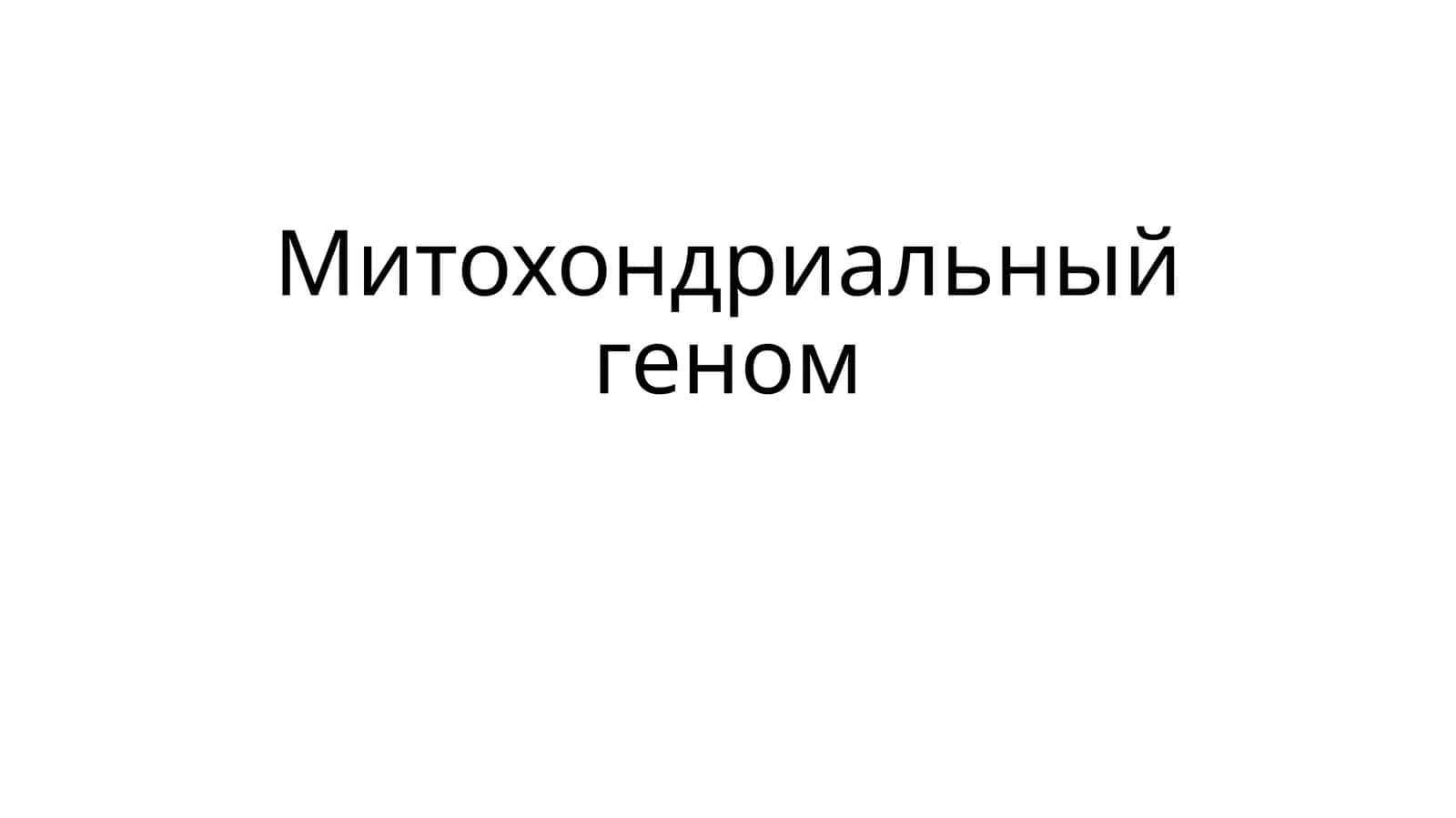 Митохондриальный геном 1